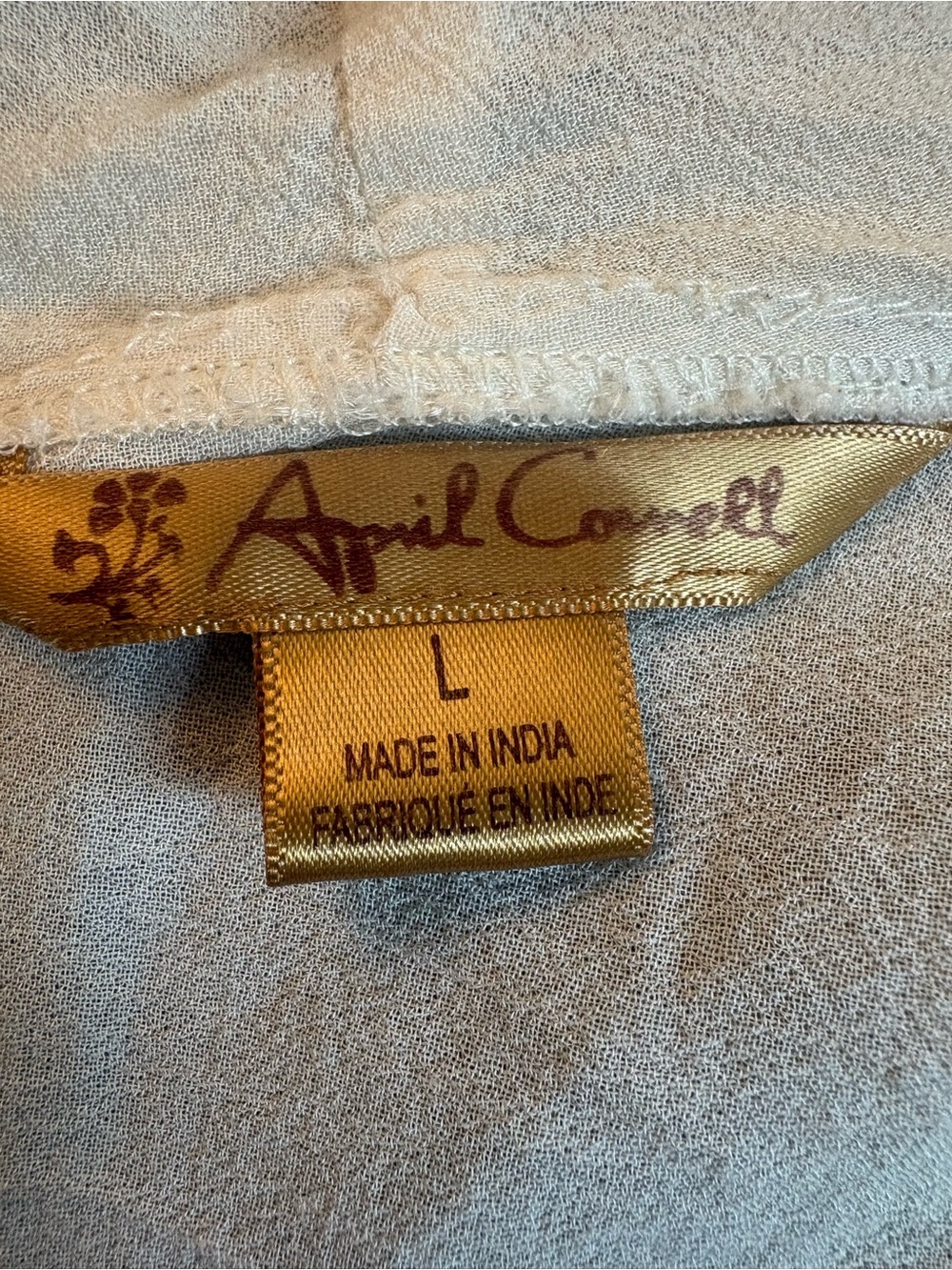 April Cornell Lightweight Soft Off-White Ruffle Cardigan, L - Picture 2 of 4